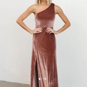 Baltic Born Tatiana Velvet One Shoulder Maxi Bridesmaid Dress